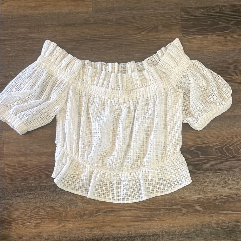 White Off-Shoulder Women's Top